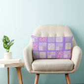 Coussin Rectangle Conception en Patchwork rose et violet (Chaise)