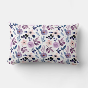 Coussin Rectangle Conception florale délicate avec feuilles de lavan