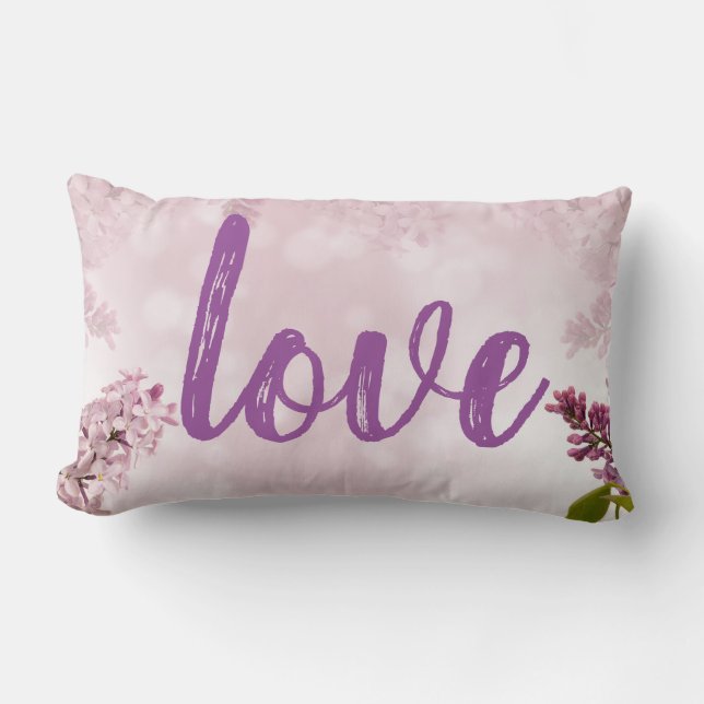 Coussin Rectangle Conception florale pourpre - (Recto)