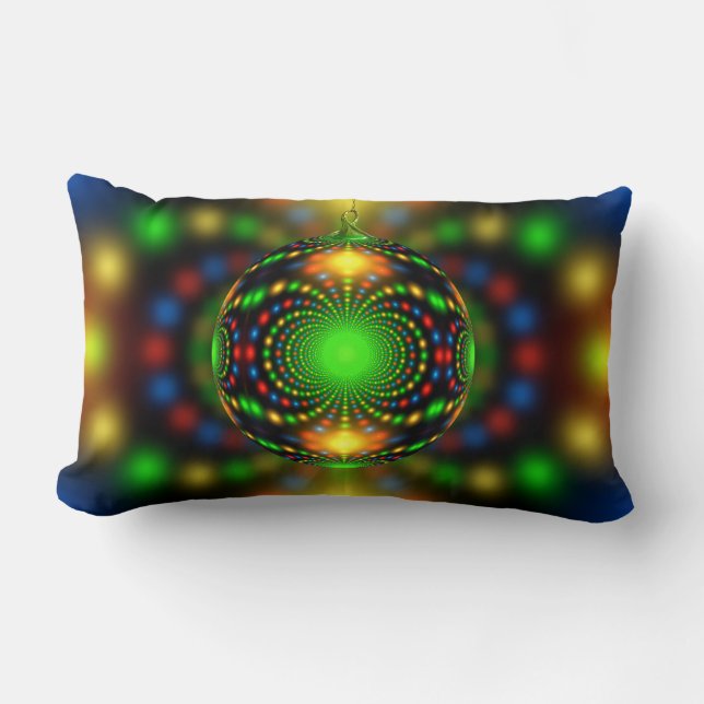 Coussin Rectangle Conception fractale de l'ornement de Noël-29440 (Recto)