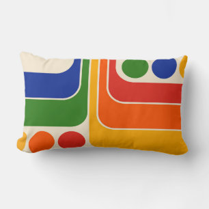 Coussin Rectangle Conception géométrique du style rétro de la mi-ann