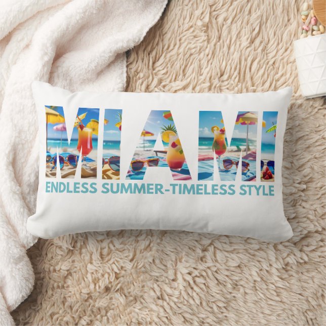 Coussin Rectangle Conception Graphique de Vibes de Plage Stylées (Couverture)