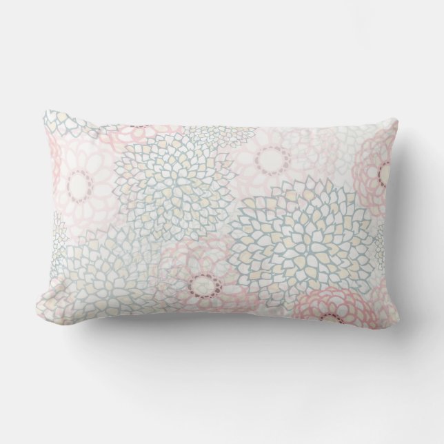 Coussin Rectangle Conception rose et grise d'éclat de fleur (Recto)