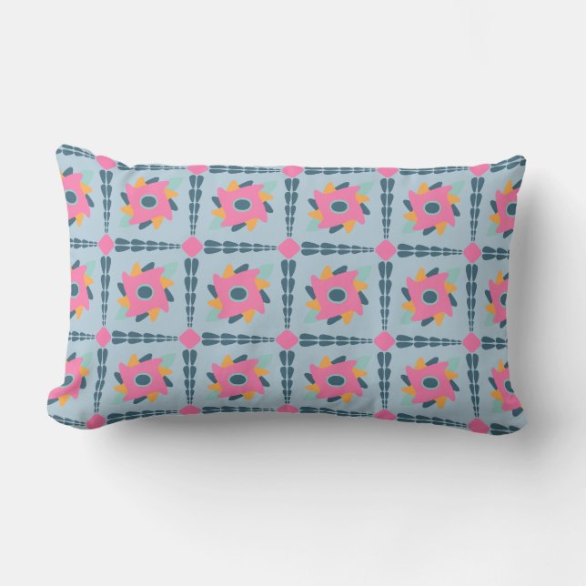 Coussin Rectangle Conception vibrante de carrelage géométrique (Recto)