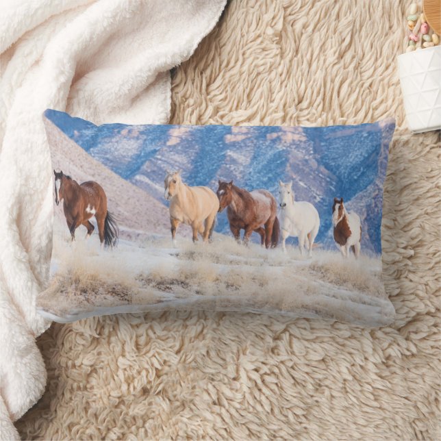 Coussin Rectangle Conduite de chevaux de cow-boy au ranch Hideout (Couverture)