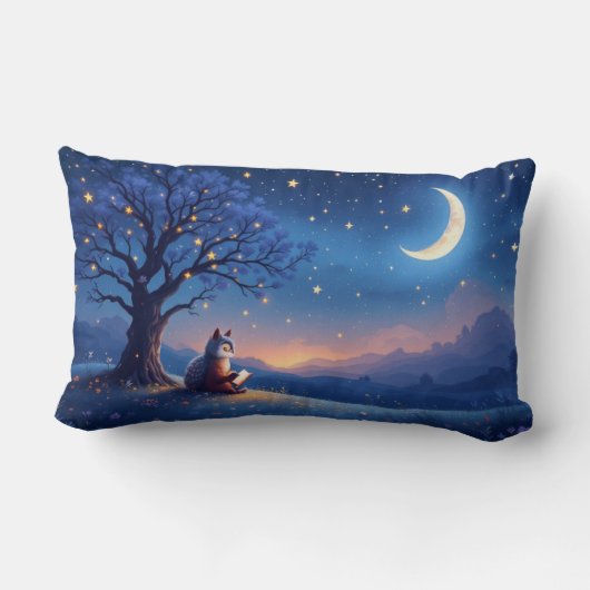 Coussin Rectangle Confort de chat céleste (Verso)