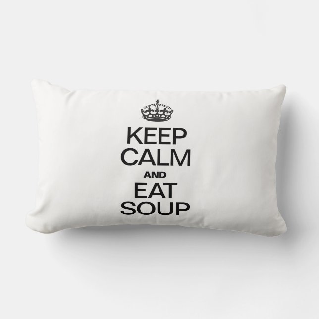 COUSSIN RECTANGLE CONSERVEZ LE CALME ET MANGEZ LA SOUPE (Recto)