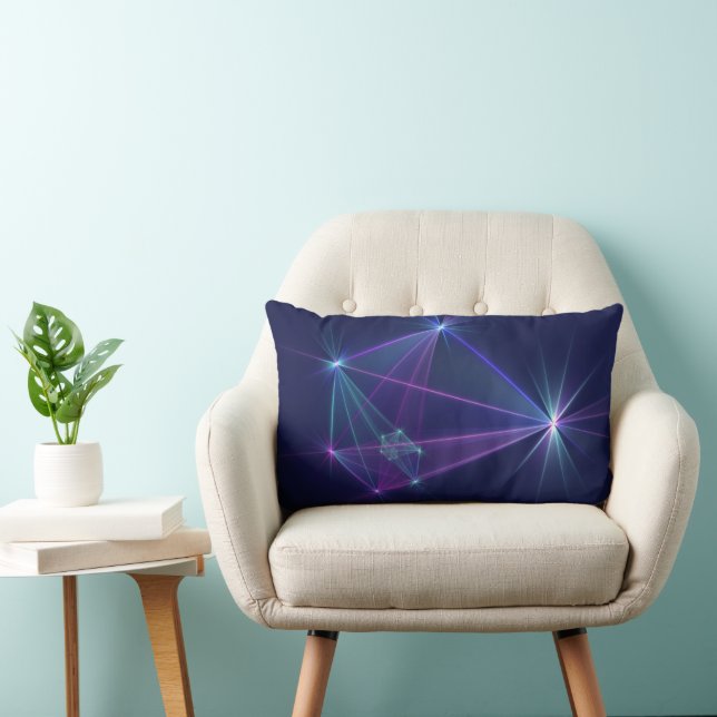 Coussin Rectangle Constellation, Art Fractal Abstrait Fantastique (Chaise)