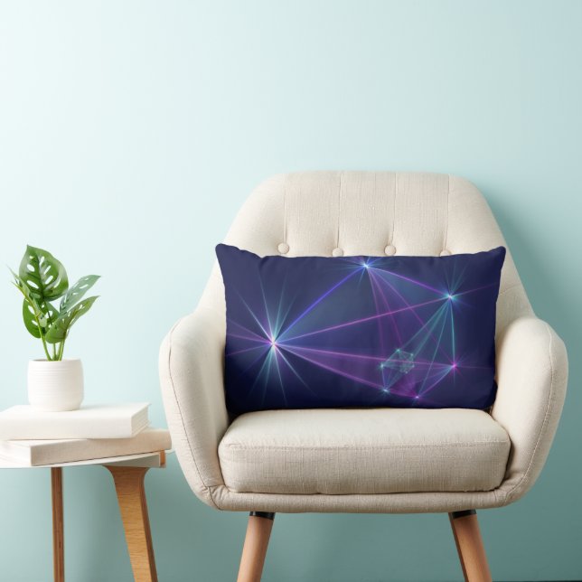 Coussin Rectangle Constellation, Art Fractal Abstrait Imaginaire (Chaise)