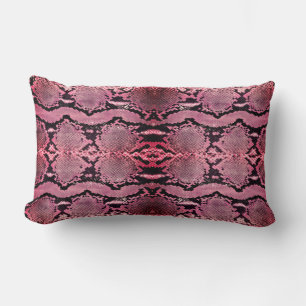 Coussin Rectangle Constricto Boa rose Snakeskin exotique