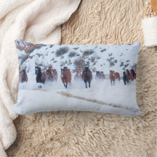 Coussin Rectangle Convoi de chevaux Cowboy Ranch Hideout, Shell, W
