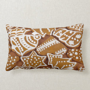 Coussin Rectangle Cookies de Noël au pain d'épice glaçage blanc
