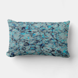 Coussin Rectangle Cool, art numérique moderne d'aquarelle bleue