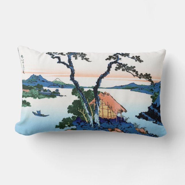 Coussin Rectangle Cool oriental japonais Hokusai Fuji View paysage (Recto)