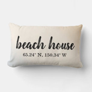 Coussin Rectangle Coordonnées personnalisées de Beach House