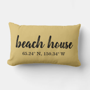 Coussin Rectangle Coordonnées personnalisées de Beach House