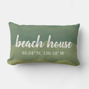 Coussin Rectangle Coordonnées personnalisées de Beach House