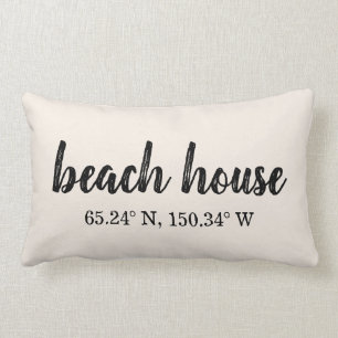 Coussin Rectangle Coordonnées personnalisées de Beach House