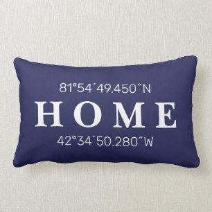 Coussin Rectangle Coordonnées personnalisées de la maison Pillow  