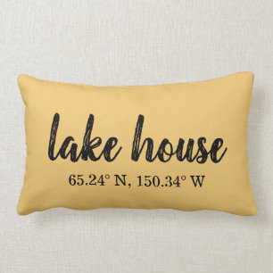 Coussin Rectangle Coordonnées personnalisées Lake House