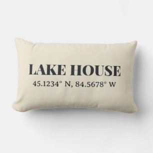 Coussin Rectangle Coordonnées personnalisées Lake House