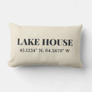 Coussin Rectangle Coordonnées personnalisées Lake House