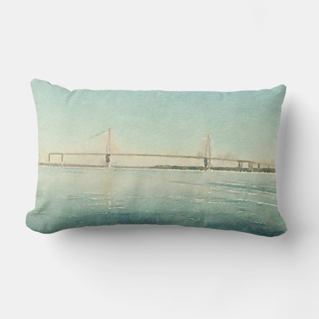 Coussin Rectangle Copie d'aquarelle de pont de Charleston la (Recto)