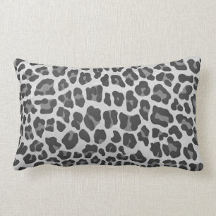 Coussin Rectangle Copie grise et gris-clair de léopard