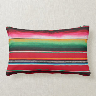 Coussin Rectangle Copie traditionnelle mexicaine colorée de Serape
