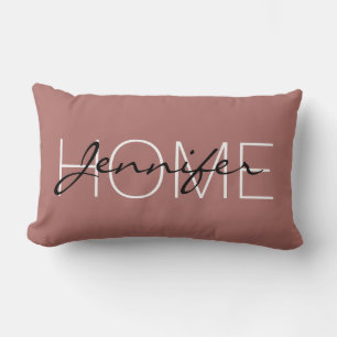 Coussin Rectangle Copper penny couleur maison monogramme