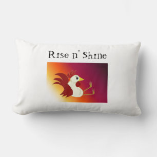 Coussin Rectangle Coq drôle assis, lève-toi et brille