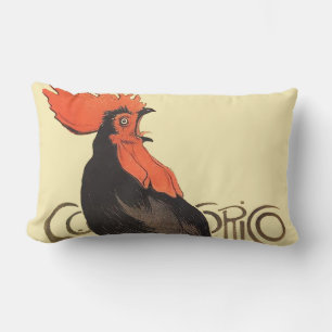 Coussin Rectangle Coq français vintage Art Nouveau Steinlen