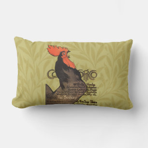 Coussin Rectangle Coq français vintage Art Nouveau Steinlen