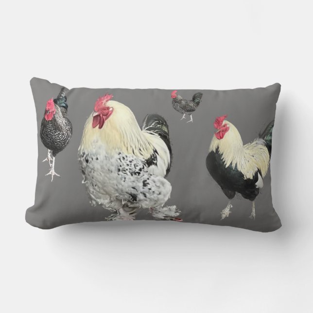 Coussin Rectangle Coqs ornementaux (Recto)
