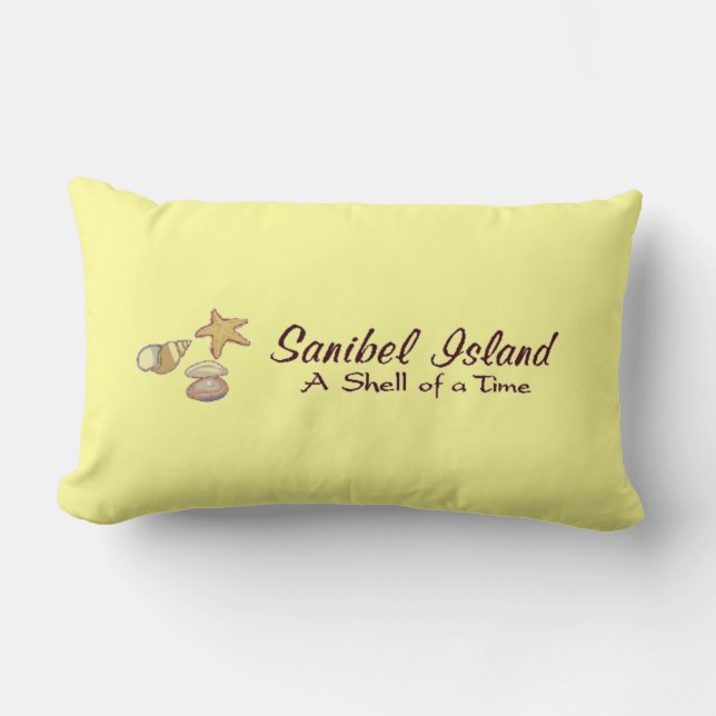 Coussin Rectangle Coquilles d'île de Sanibel, la Floride (Recto)