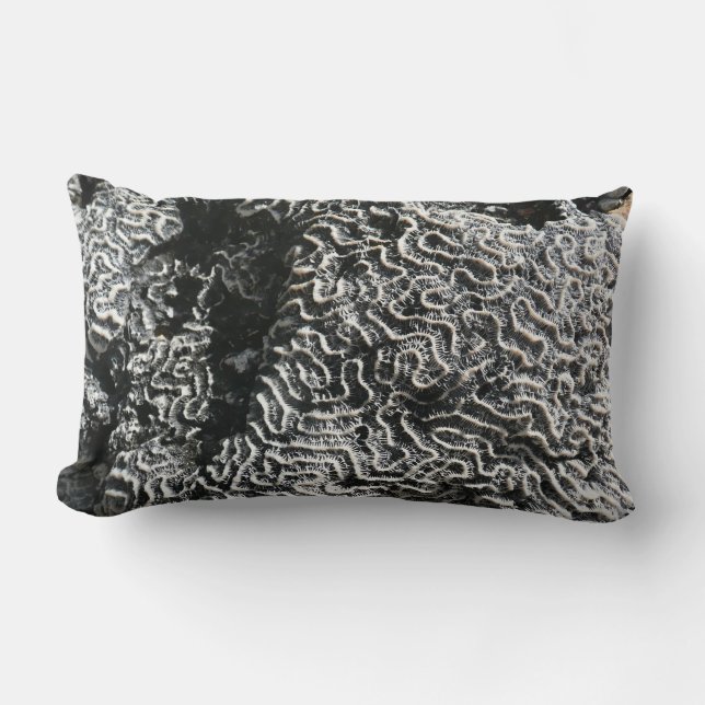 Coussin Rectangle Corail noir et blanc I Abstrait Nature Photo (Recto)
