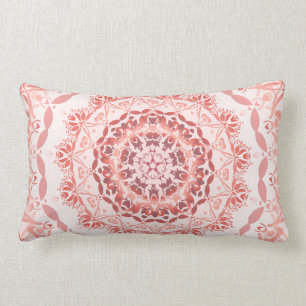 Coussin Rectangle Corail Red Apricot Damask Mandala