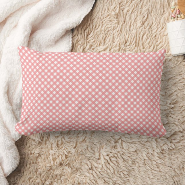 Coussin Rectangle Coral rose En vichy Motif (Couverture)