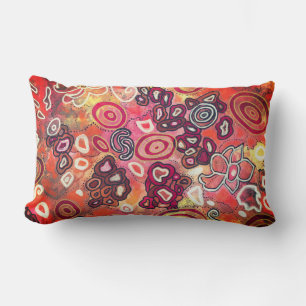 Coussin Rectangle Coraux Ovaux Tranquilles Oeuvre Abstraite original
