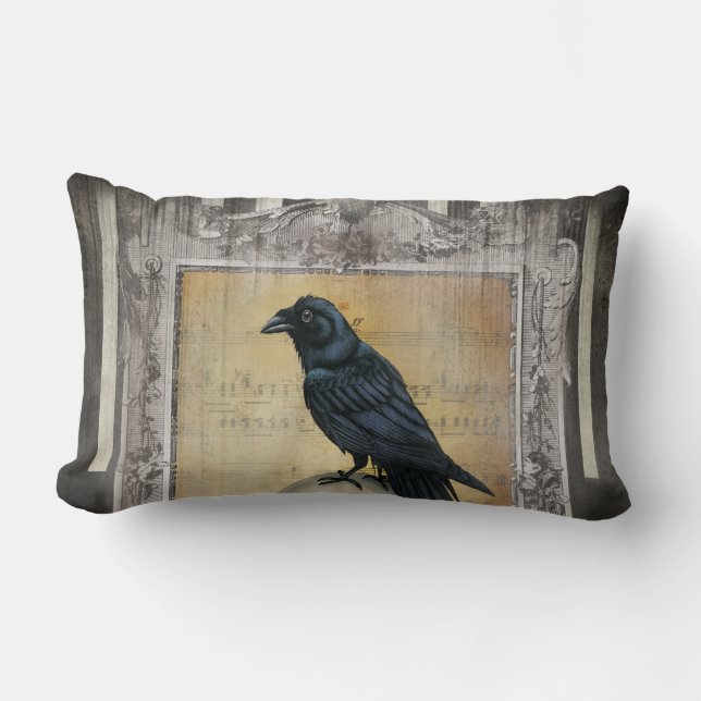 Coussin Rectangle Corbeau (Recto)