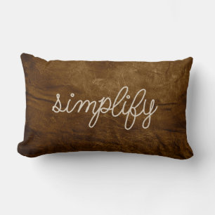 Coussin Rectangle corde simplifier le texte en cuir