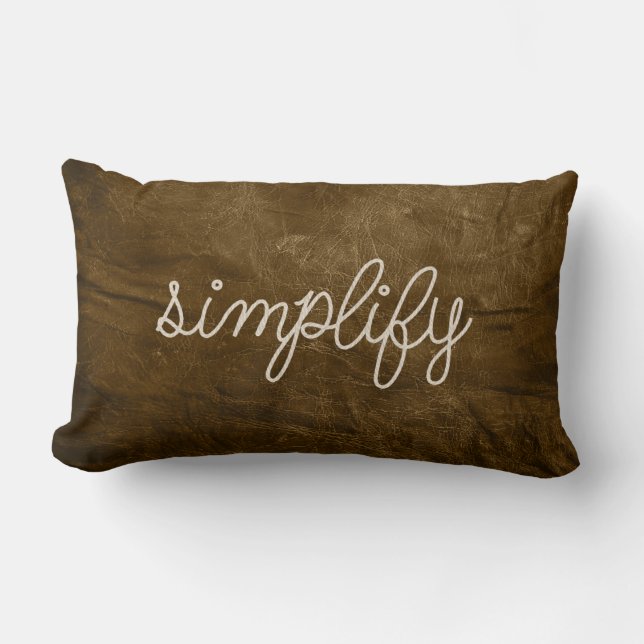 Coussin Rectangle corde simplifier le texte en cuir (Recto)