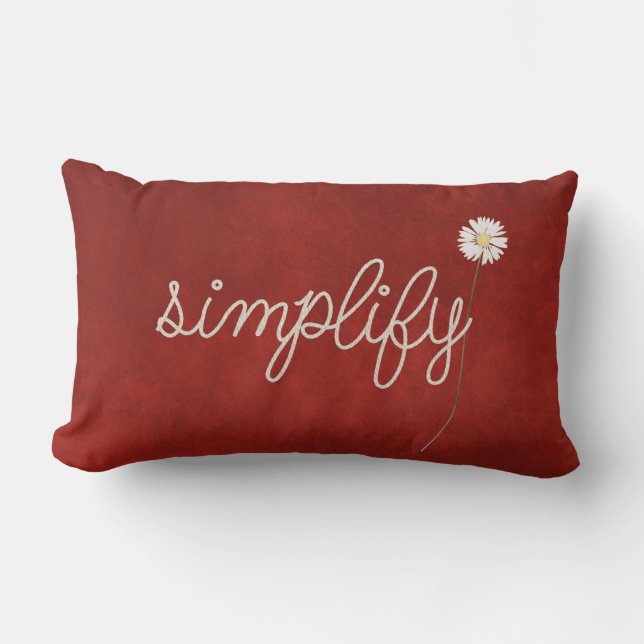 Coussin Rectangle corde simplifier le texte en rouge (Recto)