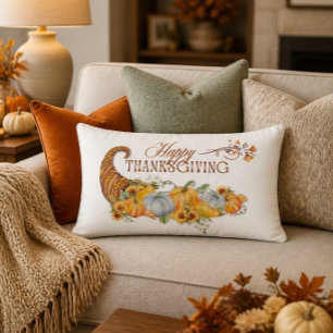 Coussin Rectangle Cornucopia de la fête de Thanksgiving