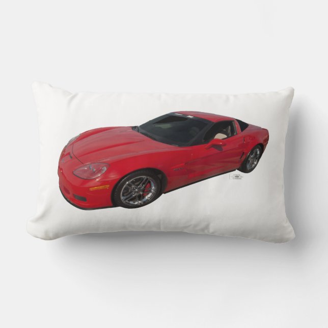 Coussin Rectangle Corvette rouge (Recto)
