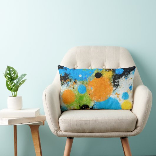 Coussin Rectangle Cosmic Chromatic Splatter: Abstract Orbit (Chaise)