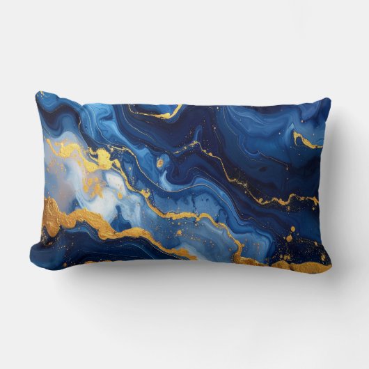 Coussin Rectangle Cosmic Night Marble Abstract Cushion (Recto)