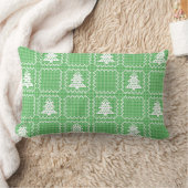 Coussin Rectangle Cosy sapin de Noël affreux pull à damiers motif (Couverture)