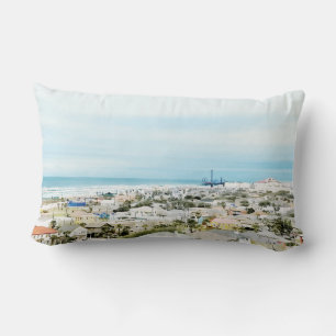 Coussin Rectangle Côte de Galveston, plage et vue sur la ville