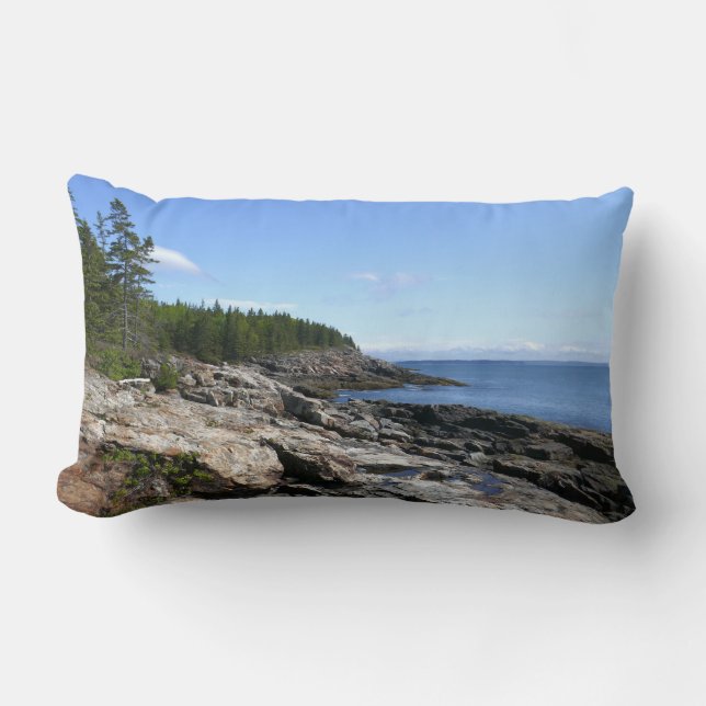 Coussin Rectangle Côte de l'île Bar au parc national d'Acadia (Recto)